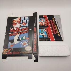 Nintendo Super Mario Bros Duck Hunt Game Box & Manual NES
